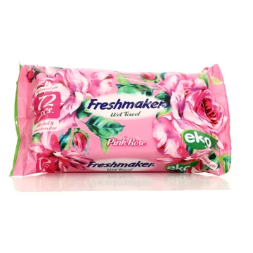 Freshmaker Pink Rose törlőkendő, 72db