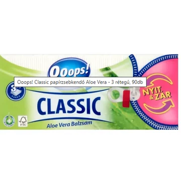 Ooops! Classic papírzsebkendő Aloe Vera - 3 rétegű, 90db