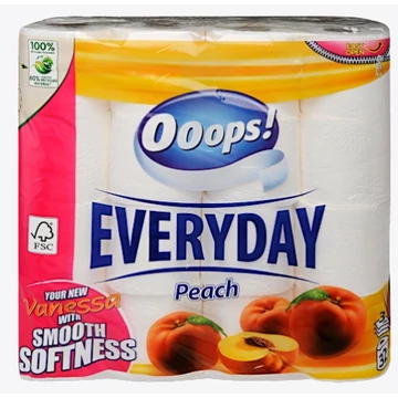 Ooops Everyday TP. Senitive 3rétegű 32 tekercs toalettpapír, barack