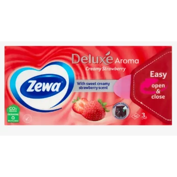 Zewa delux papírzsebkendő, eper, 3 rétegű, 90 db