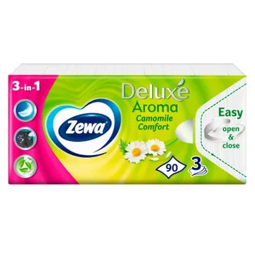 Zewa Deluxe papírzsebkendő Kamilla 3 rétegű 90db