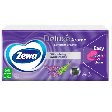 Zewa delux papírzsebkendő levendula 3 rétegű 90db