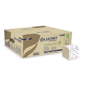  Lucart ECO Natural 210I hajtogatott toalettpapír, 2 rétegű, barna, 230lap/csomag, 40 csomag / karton