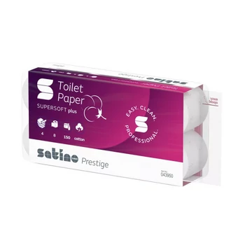 Satino Wepa Prestige toalettpapír, 4 rétegű, 150 lapos, 8 tekercs/csomag, 8 csomag/zsák
