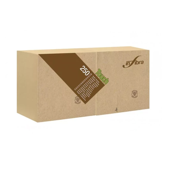 Infibra Szalvéta Madre Terra 2 rétegű 24x24cm barna 100% eco 250 lap/csomag