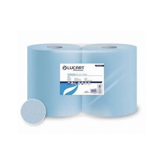 Lucart Strong Blue 3.500 ipari törlőkendő, 3 rétegű, 500 lap, 2 tekercs/zsugor