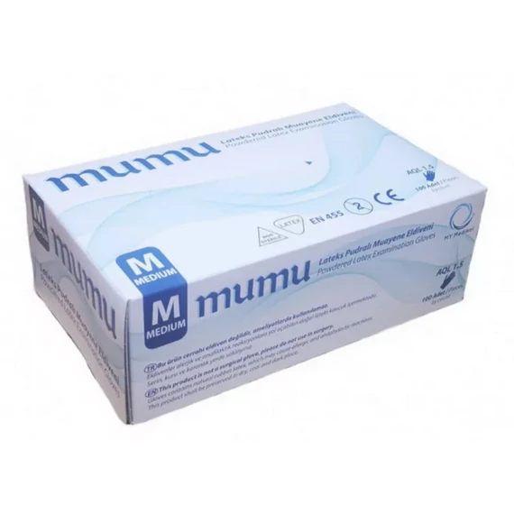 MUMU egyszerhasználatos latex fehér M, 100 db-os