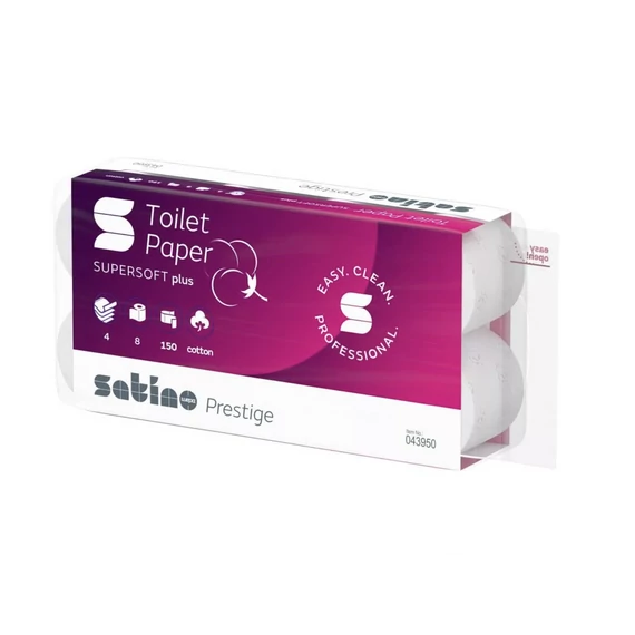 Satino Wepa Prestige toalettpapír, 4 rétegű, 150 lapos, 8 tekercs/csomag, 8 csomag/zsák