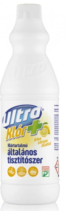 Ultra Klór+ klórtartalmú felülettisztító szer 1L, Citrom